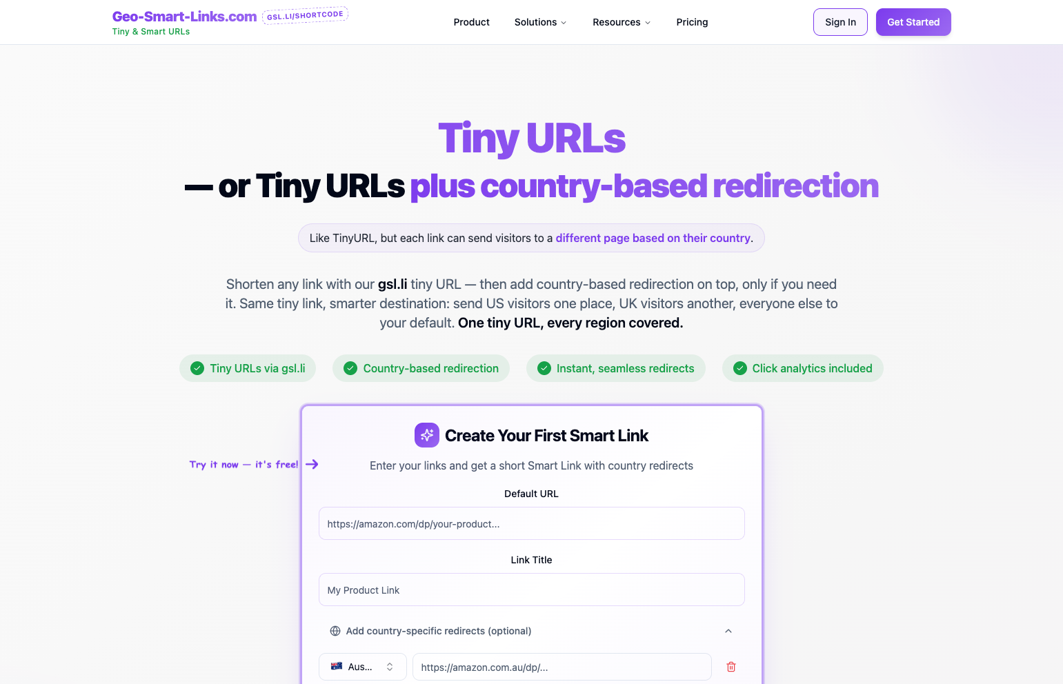Sign In button in the header